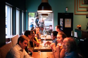 people eating in a restaurant