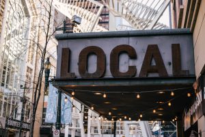 sign that says local